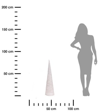 Biała CHOINKA stożkowa pleciona z lampkami LED świąteczna dekoracja 80cm