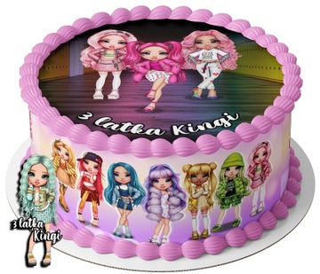 OPŁATEK NA TORT RAINBOW HIGH + OBWODY + 2x GRATIS