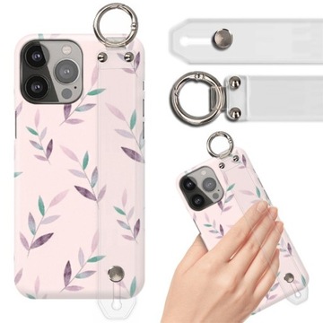 ETUI+PASEK do IPHONE 13 PRO MAX Kwiaty Róże Wzory