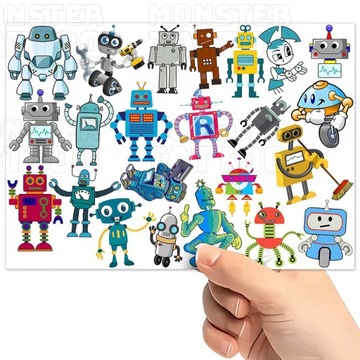 TATUAŻE ZMYWALNE WODNE DLA DZIECI DZIECIĘCE ROBOTS WZORY SUPER JAKOŚĆ