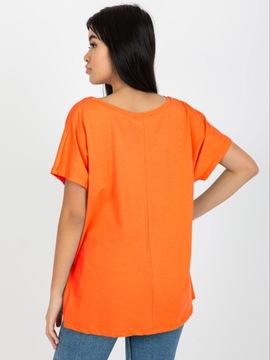 BLUZKA GŁADKA piękna koszulka T-SHIRT F48 orange S