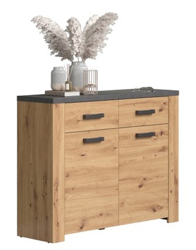 KOMODA Z SZUFLADAMI LOFT 116 CM DĄB ARTISAN