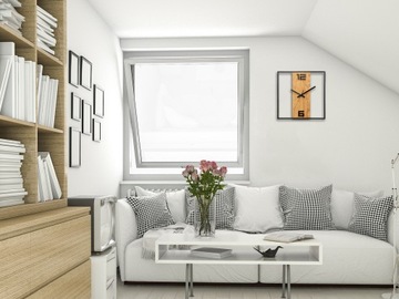 Настенные часы Металл дерево 33 см Ретро-дизайн