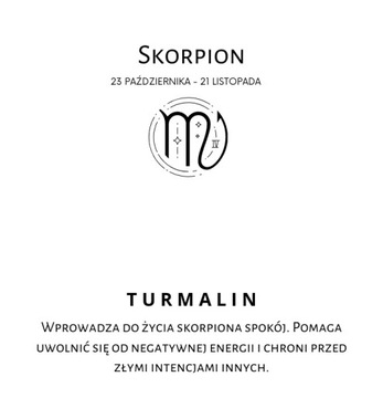 Bransoletka zodiakalna Skorpion z turmalinem