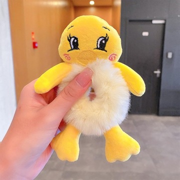 Набор мультяшных плюшевых резинок для волос с милым орнаментом для женщин и детей, 4 шт.