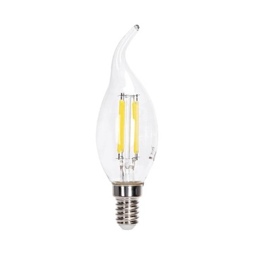 Żarówka E14 LED filament 4W płomykowa 6500K zimna