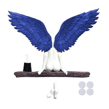 Rzeźby z żywicy Angel Wings Art Wall Blue 15x