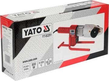 СВАРОЧНЫЙ АППАРАТ YATO ДЛЯ ТЕРМОПЛАСТИКОВЫХ ТРУБ 800ВТ МАТЕРИ 16-32мм ДИСПЛЕЙ