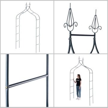 МЕТАЛЛИЧЕСКАЯ САДОВАЯ ПЕРГОЛА 255см АРКА ПОДДЕРЖКА ЦВЕТОВ ДЛЯ РОЗ И ВЗЛЕТНИХ РАСТЕНИЙ
