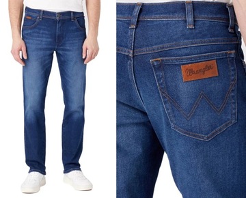 WRANGLER męskie spodnie Texas jeans zwężane W33 L32 granatowy