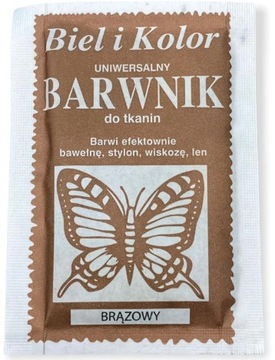 Barwnik Barwniki Do Tkanin Ubrań Farba 10g - BRĄZOWY