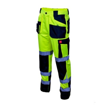 ВНИМАНИЕ Рабочие брюки мужские светоотражающие, охрана труда, тройные швы, неоновые, размер 52