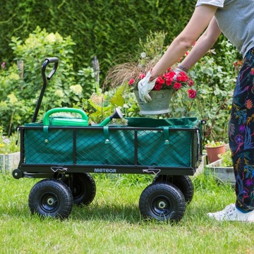 Стальная транспортная тележка с брезентами складывания метеор 95 л.