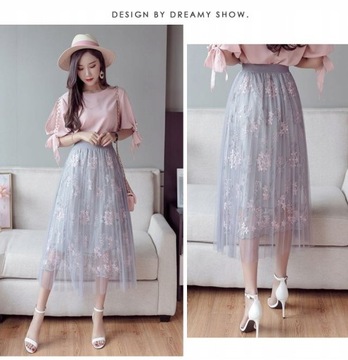 ДЛИННАЯ ЮБКА Из ТЮЛЯ, Оборки, резинка, ЦВЕТА