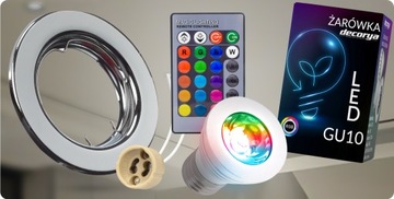4x СВЕТОДИОДНЫЕ ПОТОЛОЧНЫЕ ГАЛОГЕННЫЕ СВЕТОДИОДНЫЕ ЛАМПОЧКИ RGB С ДИСТАНЦИОННЫМ УПРАВЛЕНИЕМ