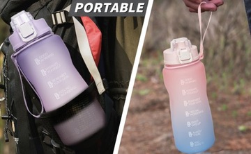 DUŻY BIDON BUKŁAK NA WODE BUTELKA Z UCHWYTEM MOTYWUJĄCA 2L LITRY KER