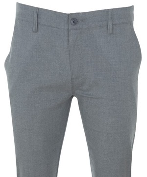 БРЮКИ ИЗ ЭЛЕГАНТНОГО МАТЕРИАЛА, СВЕТЛО-СЕРЫЕ, ОДНОРОДНЫЕ W39