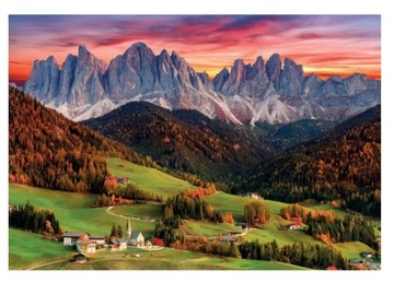 PUZZLE 2000 VAL DI FUNES GÓRY SZCZYTY WŁOCHY WIDOK