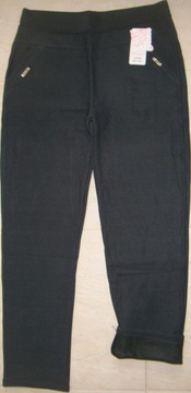 LEGGINSY OCIEPLANE POLARKIEM SPODNIE DAMSKIE C.SZARY GETRY zimowe r.5XL-6XL