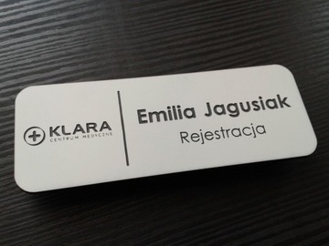 IDENTYFIKATOR PERSONALNY IMIENNY PLAKIETKA GRAWER MAGNES 9 x 4 cm