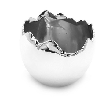 Osłonka wielkanocna skorupka jajka srebrna 10 cm
