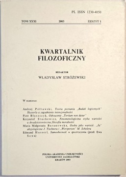 KWARTALNIK FILOZOFICZNY XXXI 2003