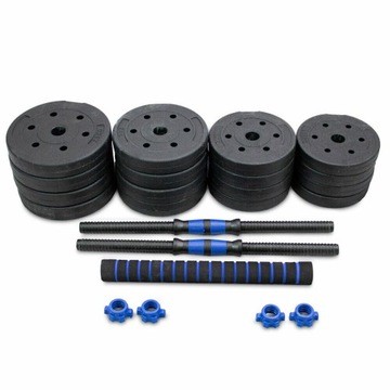 Набор гантелей 2в1 30кг со штангой