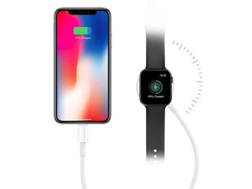 Индуктивное зарядное устройство Alogy 2in1 Qi + Lightning для Apple Watch/iPhone