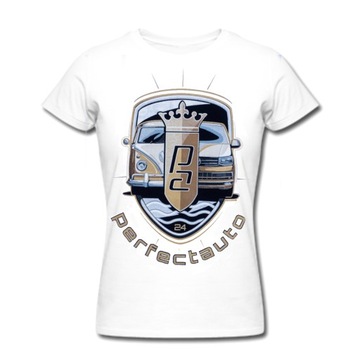 T shirt Koszulka samochód biała damska S