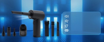 ODKURZACZ RĘCZNY SAMOCHODOWY DMUCHAWA LED BEZPRZEWODOWY MOCNY 68W