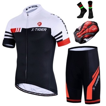 STRÓJ ROWEROWY X-TIGER SPODENKI ŻELOWE KOSZULKA