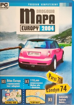 PC CD-ROM DROGOWA MAPA EUROPY 2004