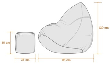 СУМКА ИЗ ПУФА SAKO XXXXL + ПОДНОЖКА МЕГА ДЛЯ СТУЛА | ПУФЫ ДЛЯ СТУЛА |
