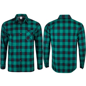 МУЖСКАЯ ПОВСЕДНЕВНАЯ ФЛАНЕЛЕВАЯ РУБАШКА В КЛЕТКУ, 100% ХЛОПОК, XXL