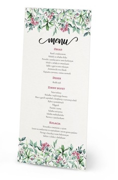 MENU na stół przyjęcie CHRZEST KOMUNIA WESELE