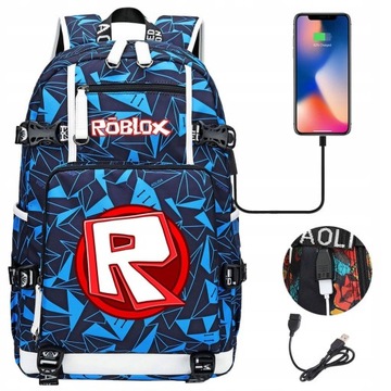 ROBLOX WODOODPORNY PLECAK SZKOLNY MŁODZIEŻOWY USB