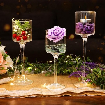 Подсвечники Belle Vous, 6 шт. (3 разных размера) — высокие, элегантные, стильные