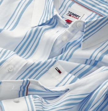 Tommy Jeans koszula Front Stripe Shirt niebieski M