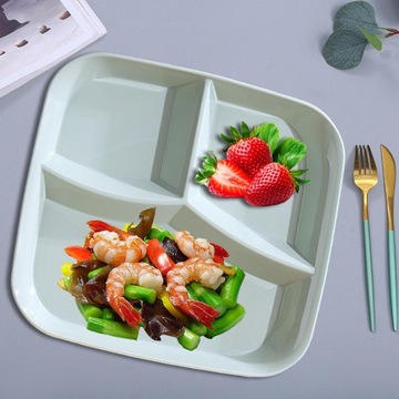 Talerz z przegródką Można myć w zmywarce Naczynie do serwowania żywności Taca szkolna Jasnozielona