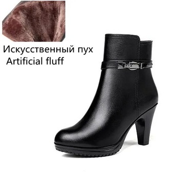 40 BLACK FURE Kobiety kostki 2023 Nowe oryginalne skórzane kobiety zimowe b
