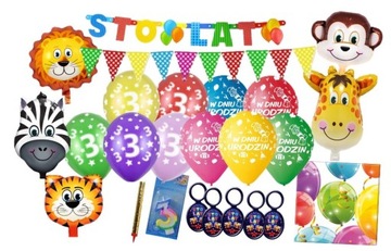 BALONY w zestaw Na URODZINY urodzinki 1 2 3 4 5 6 dekoracja z balon foliowy