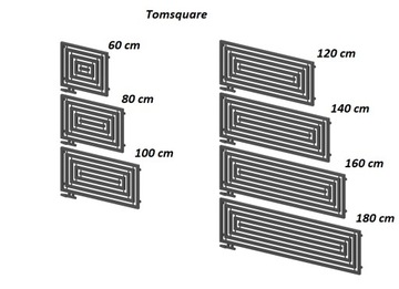 Горизонтальный декоративный радиатор черный 51/140 Tomsquare