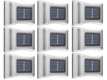 9x Kinkiet Solarny Tarasowy LED Czujnik Dzień/Noc