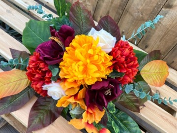 Осень красочный букет искусственные цветы головной убор для памятника могильного кладбища