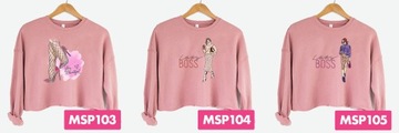 Wygodna Krótka Bluza Różowa JUST A GIRL BOSS Wz M