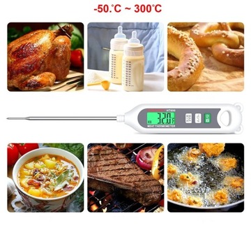 ЦИФРОВОЙ КУХОННЫЙ ТЕРМОМЕТР ДЛЯ ПРИГОТОВЛЕНИЯ МЯСА -50 +300°C