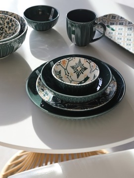 Керамическая ЧАШКА 12см, линия MOSAIQUE OLIVE, узор салатницы