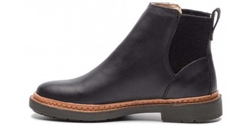 Botki damskie Clarks Trace Fall czarne skórzane wsuwane 37,5