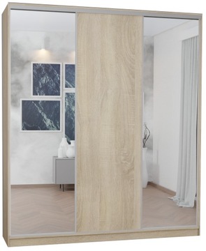 SZAFA 3D 170x250 WYSOKA SONOMA 2x lustro + płyta
