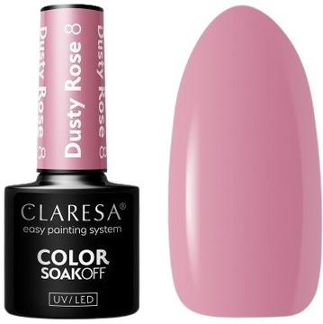 LAKIER HYBRYDOWY DUSTY ROSE 8 - 5g CLARESA Mleczny róż
